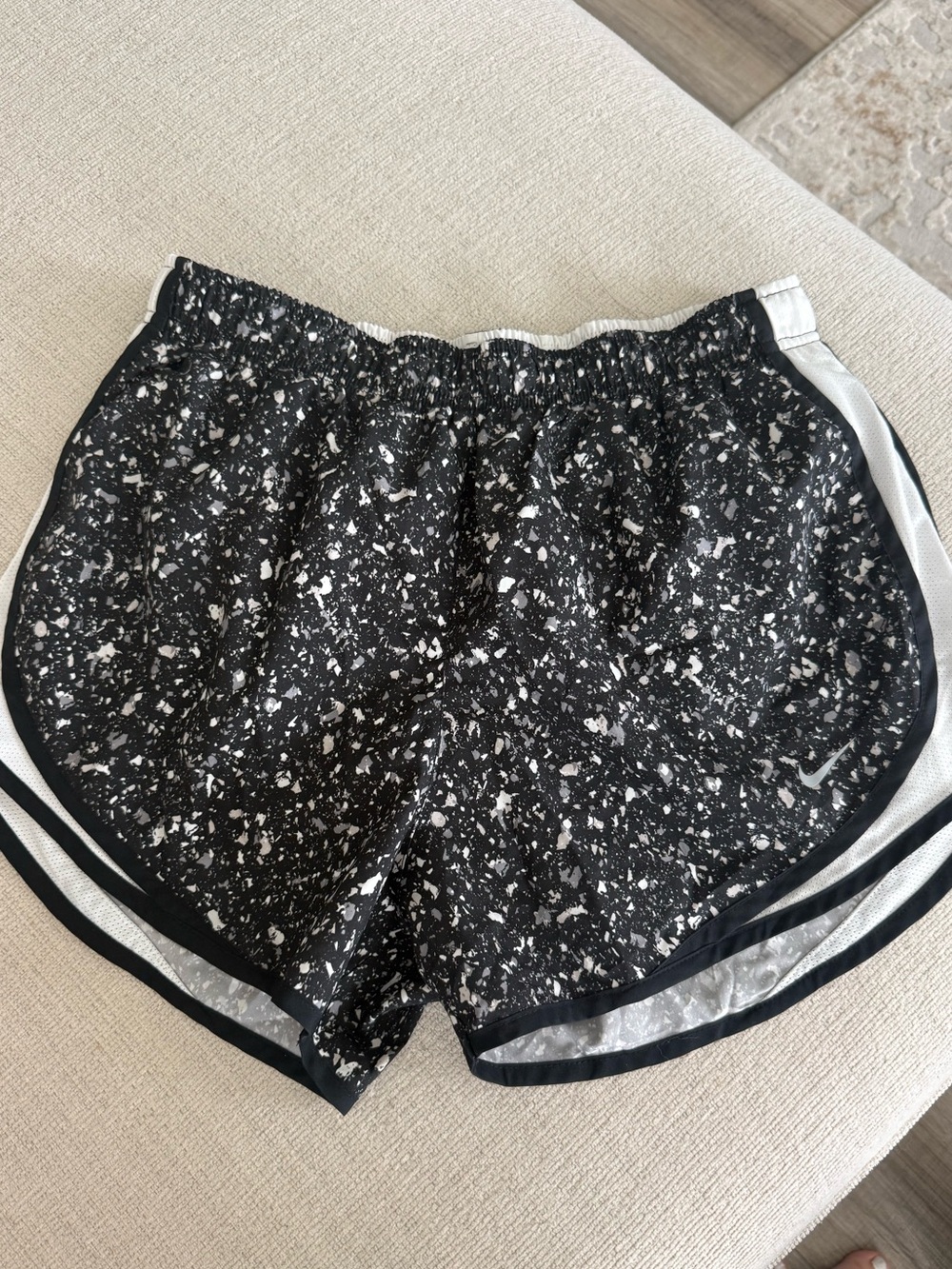 Nike Black & White Speckle Women's Athletic Shorts